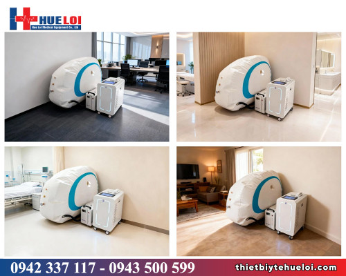 Buồng oxy tăng áp vỏ mềm dạng tam giác