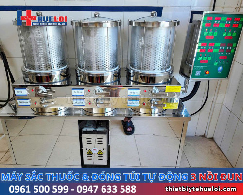 Máy sắc thuốc đóng túi tự động 03 nồi đun