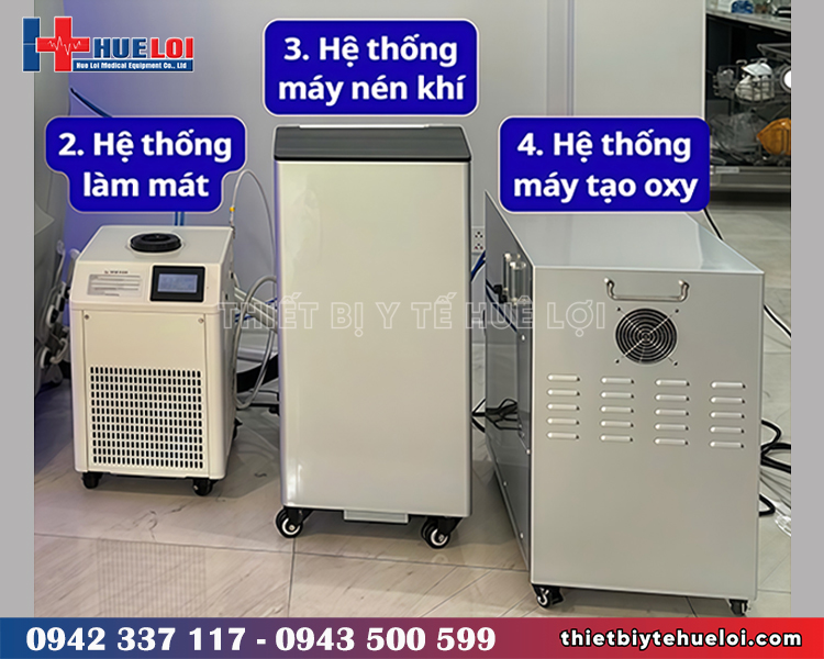 hệ thống đi kèm buồng oxy tăng áp