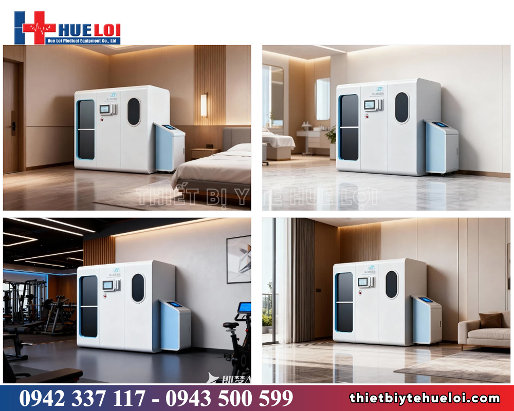 phòng oxy tăng áp nhẹ vỏ cứng dành cho 1 người