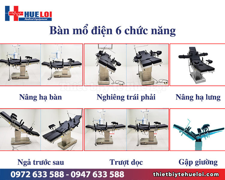 bàn mổ điện 6 chức năng