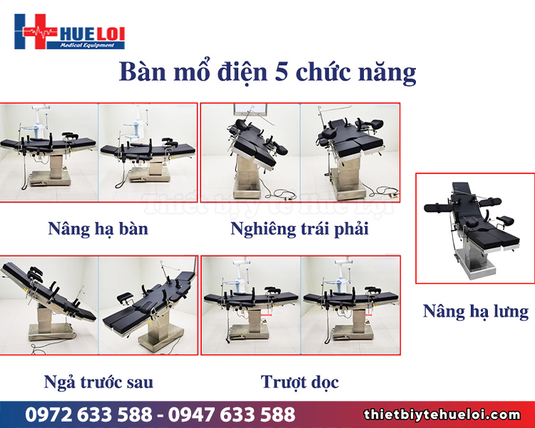 bàn mổ điện 5 chức năng