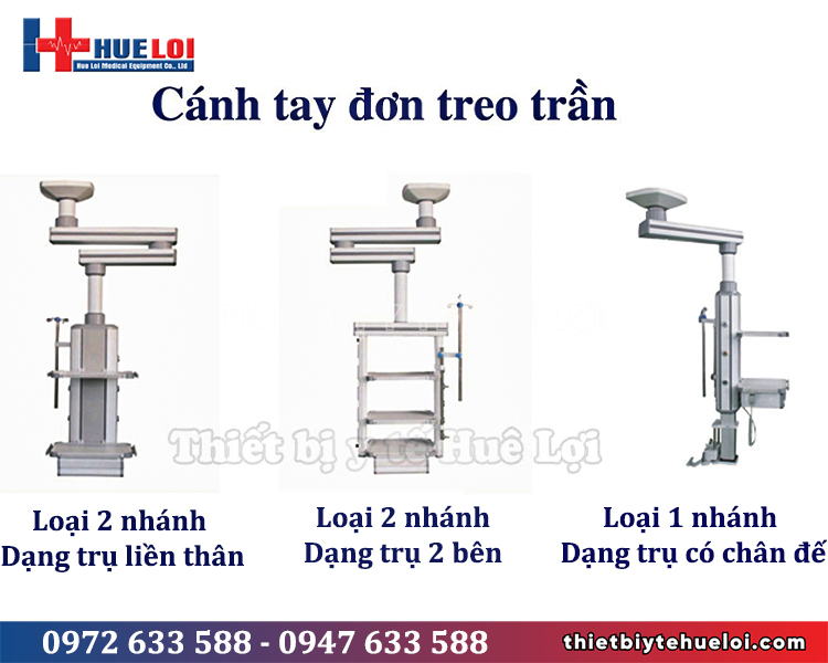 trụ cấp khí đơn treo trần phòng mổ