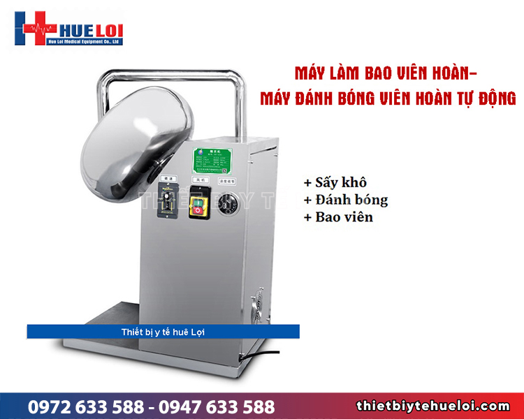 máy sấy khô làm bóng thuốc hoàn