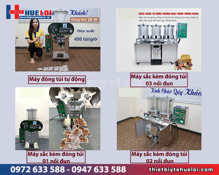 máy nấu thuốc dược liệu kèm đóng túi tự động