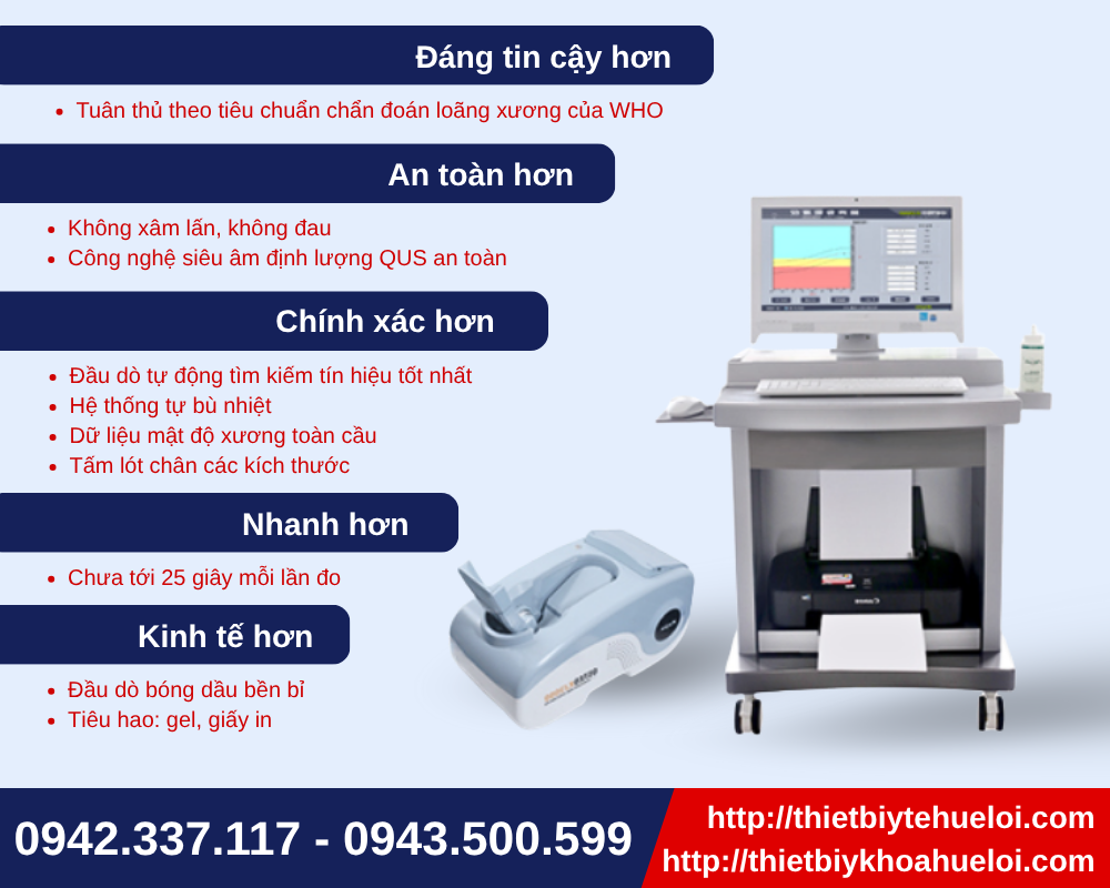 Những ưu điểm nổi bật của thiết bị đánh giá mật độ xương gót chân bằng siêu âm cao cấp