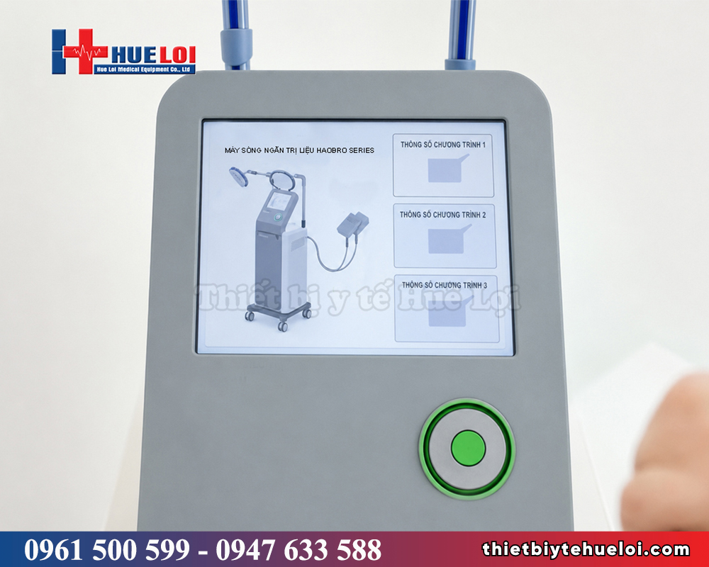 máy trị liệu sóng ngắn màn hình điều khiển