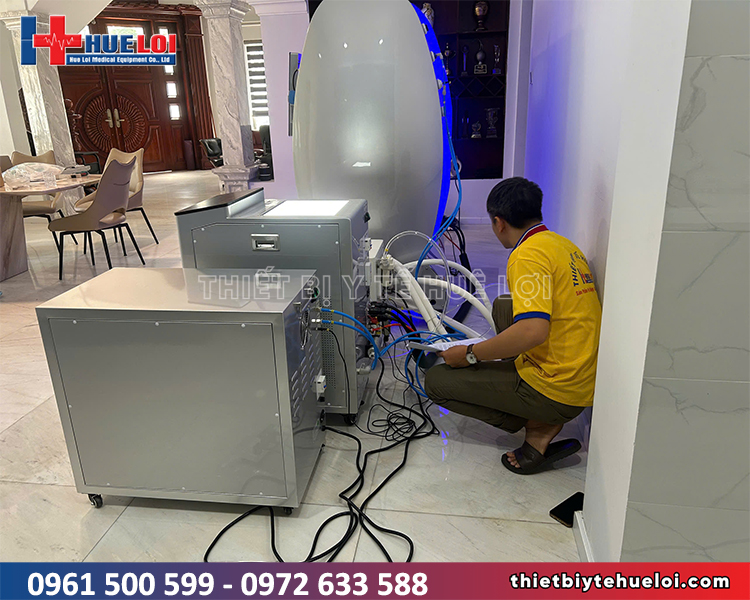 buồng oxy tăng áp huê lợi bàn giao cho khách hàng