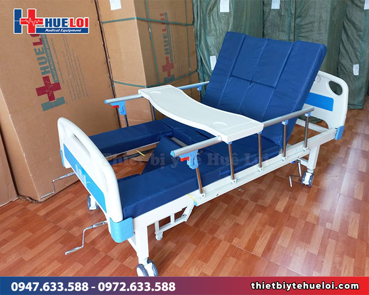giường y tế hạ chân góc nhỏ