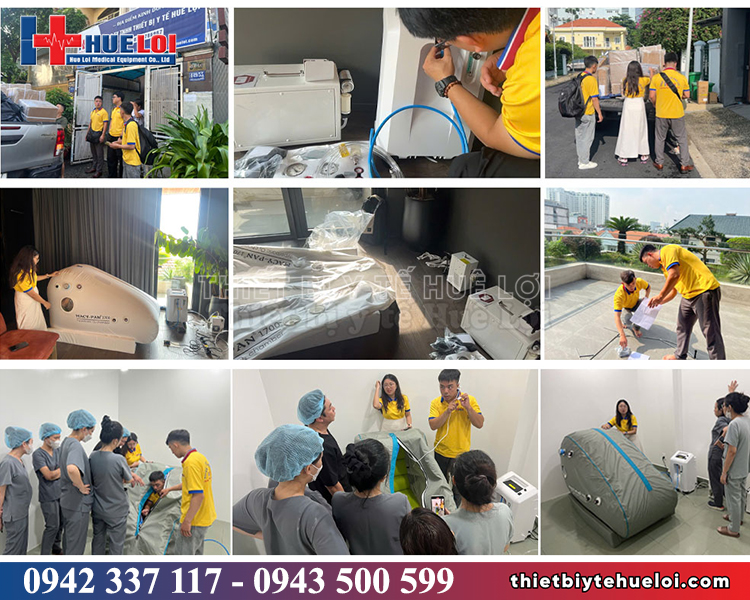 huê lợi bàn giao buồng oxy cao áp cho khách